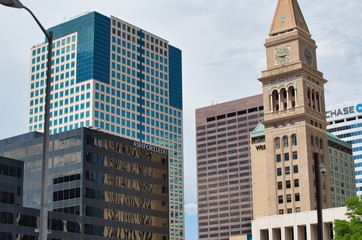 DENVER, CO - JULY 3, 2019: City skyline on a beautiful summer day. Denver is the main city of Colorado