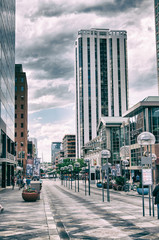 DENVER, CO - JULY 3, 2019: 16th street mall on a beautiful summer day. Denver is the main city of...
