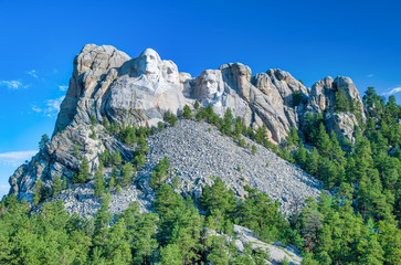 Amazing view of Mount Rushmore on a wonderful summer day, South Dakota