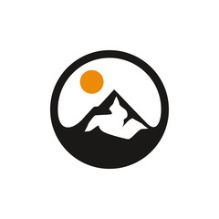 Mountain Logo, outdoor adventure. Vector graphic for t shirt and other uses. Mountain Logo. Flat design logo template.