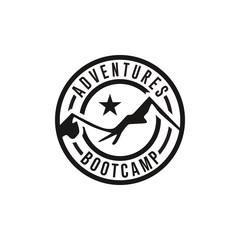 Mountain Logo, outdoor adventure. Vector graphic for t shirt and other uses. Mountain Logo. Flat design logo template.