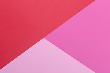 Obraz premium Paper pink, red, pastel empty background, geometrically located. Color blank for presentations, copy space.