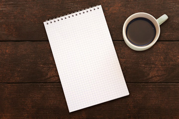Obraz na płótnie Canvas Empty notebook with arabic coffee,Still life, business, education concept