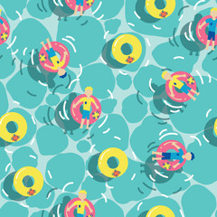 Swimming Pool Vector Seamless Pattern