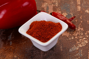 Paprika powder in the bowl