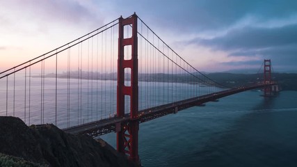 Sunrise time-lapse of the Golden Gate Bridge