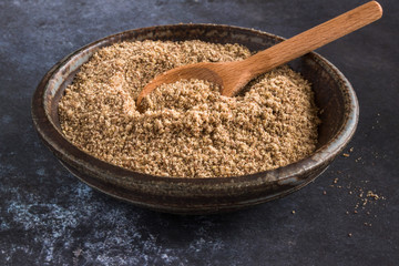 Ground Flaxseed in a Bowl