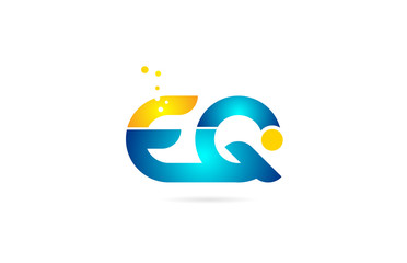 letter combination eq e q orange blue alphabet for company logo