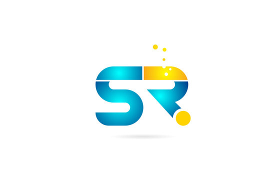 letter combination sr s r orange blue alphabet for company logo