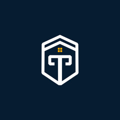 Letter T Home Realty Modern Simple Icon Logo Design Template Element Vector