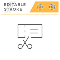 Coupon editable stroke line icon