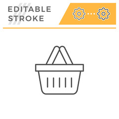 Shopping basket editable stroke line icon