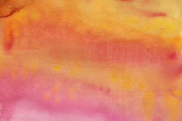 Bright colorful watercolor paper textures on white background. Chaotic abstract organic design.