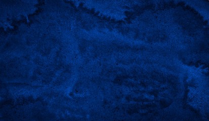 Dark rich blue watercolor background  with torn strokes and uneven divorces. Abstract background for design, layouts and patterns.