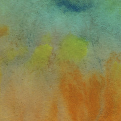 Bright colorful watercolor paper textures on white background. Chaotic abstract organic design.	