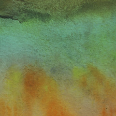 Bright colorful watercolor paper textures on white background. Chaotic abstract organic design.	