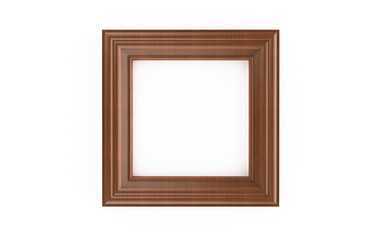 beautiful wooden frame 3d illustration on white background
