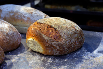 bread, food, bakery, baked, isolated, white, brown, fresh, loaf, breakfast