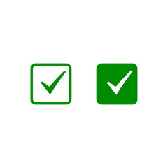 Check box with Check mark icon. Vector flat symbol