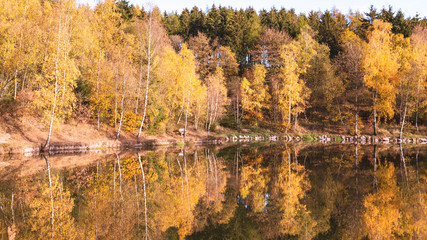 Obraz premium Autumn lake reflection