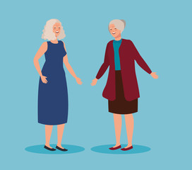old women with casual clothes and hairstyle