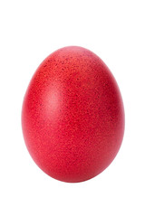 Red easter egg isolated white background