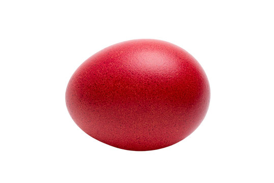 Red easter egg isolated white background