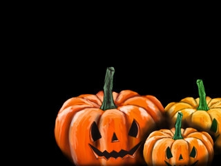 Trois citrouille d'Halloween