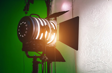 lighting equipment on the set close up