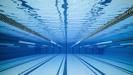 Olympic Swimming pool under water background.