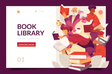 Book Library Web Page Template