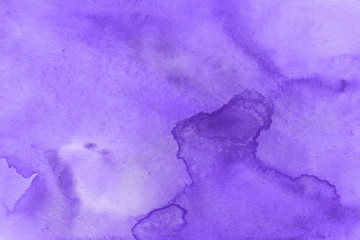 Violet watercolor and ink paper textures on white background. Chaotic stylish abstract organic design.
