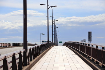 Obraz premium Okayama city along Asahi river, Japan