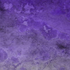 Violet watercolor paper textures on white background. Chaotic abstract organic design.