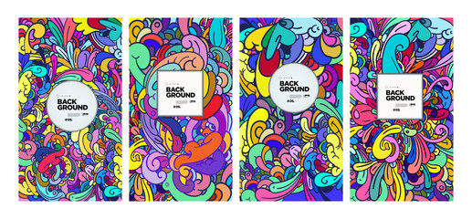 Vector Colorful Abstract Doodle Illustration Background for Banner, poster, website, story and pattern.