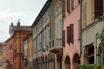 city center of Busseto in italy 