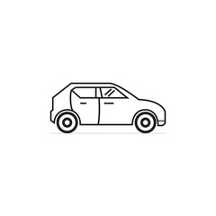 Vector illustration of thin line icons for car,Linear symbols set.