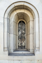 Fototapeta na wymiar A window of the Fraumuenster church in Zurich Switzerland