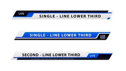 Vector video headline title or television news bar design template isolated on white background