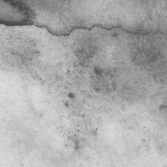 Naklejka premium Silver watercolor background on white paper. Paint leaks and ombre effects. 