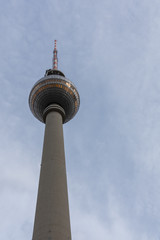 View of the television tower in central Berlin , Alexanderplatz