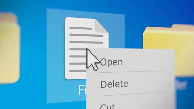 Mouse Cursor Deleting File in Desktop Screen