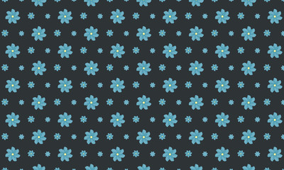 Flower Pattern On Dark Background