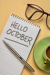 Hello October  handwriting