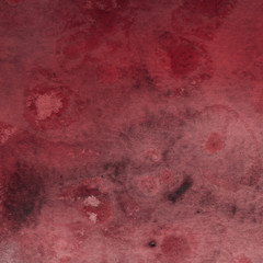 Red watercolor texture with abstract washes and brush strokes on the white paper background.
