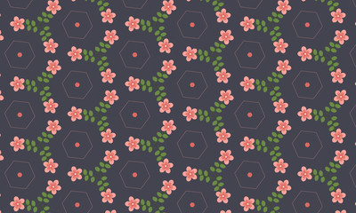 Red Flower Pattern Background