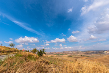 Wonderful Sicilian Scenery During a Cloudy Day, Mazzarino, Caltanissetta, Sicily, Italy, Europe