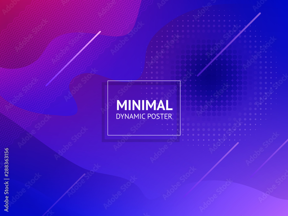 Aufkleber Vector dynamic colorful vibrant wave colorful background