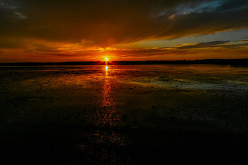 Sunset in the Dnieper River