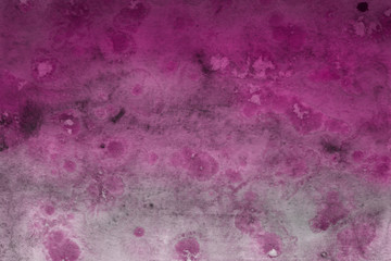 Pink watercolor texture with abstract washes and brush strokes on the white paper background. Chaotic abstract organic design.